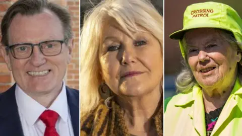 PA Media Prof Ian Greer, Margaret McGuckin and Veronica Hammersley