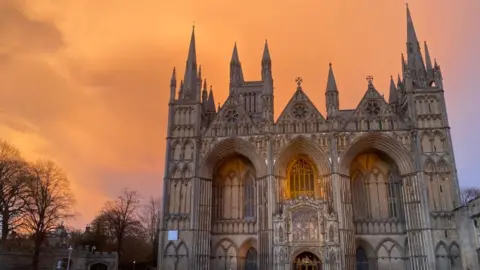 Canon Ian Black Sunset over Peterborough Cathedral