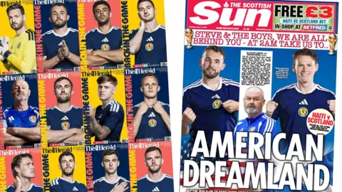 composite of Herald and Sun front pages