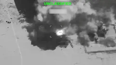 Explosion at an unknown location, during what U.S. Central Command says are strikes on Iran