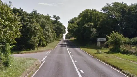 A3400 near the junction with Priory Road. The junction is on the left hand side with the main road being a single carriageway.