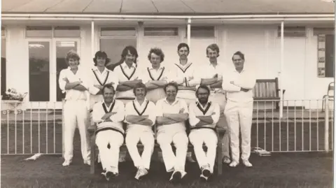  A black and white photo of Droitwich Spa Cricket Club mens team