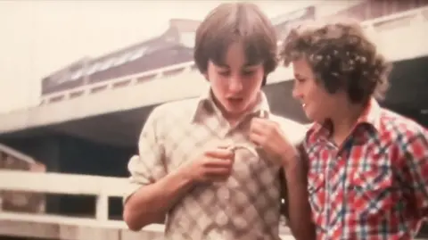 Still from cine film Paul Sudbury (left) and John Tyson (right)