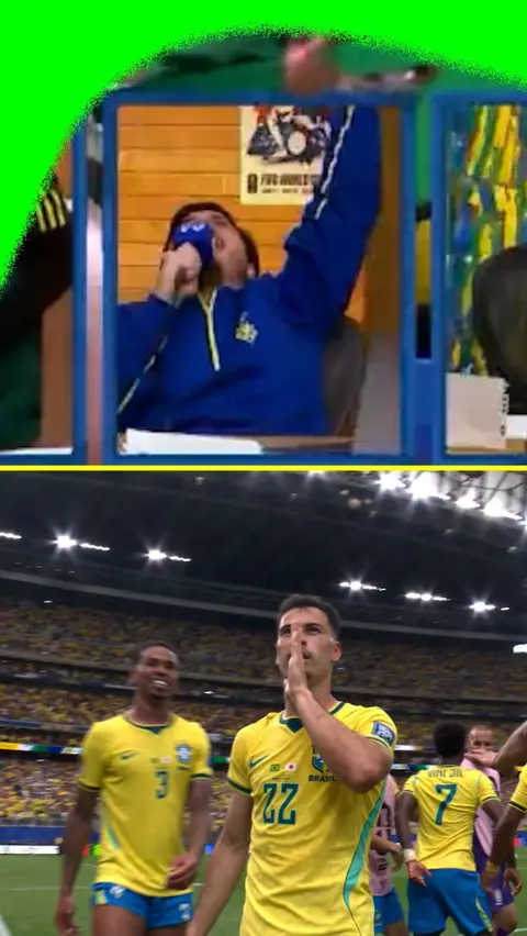 Brazilian commentator celebrates team's winner