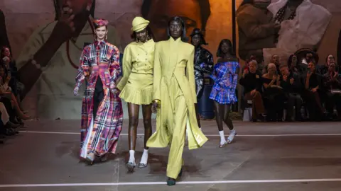 Gamma-Rapho/Getty Images Models walks the runway at the Tolu Coker Ready to Wear Fall/Winter 2026-2027 fashion show during London Fashion Week February 2026 on February 19, 2026 in London, England. 