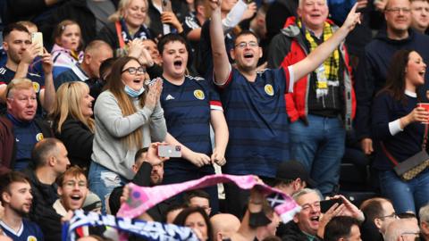 Scotland Fans during a FIFA World Cup Qualifier between Scotland and Israel at Hampden Park,