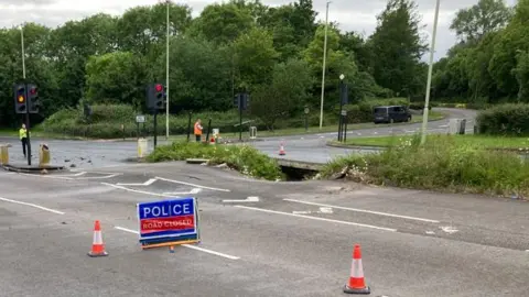 BBC A road fallen in 