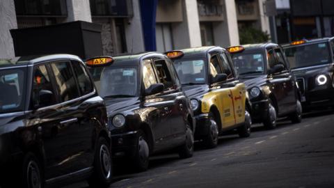 A row of taxis