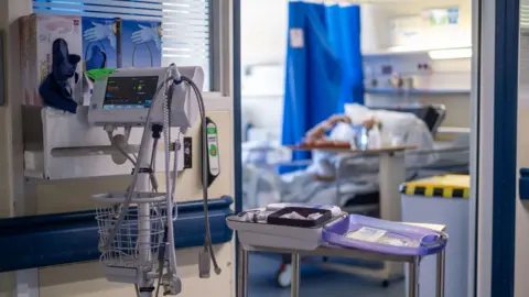 A general view of medical equipment on a hospital ward.