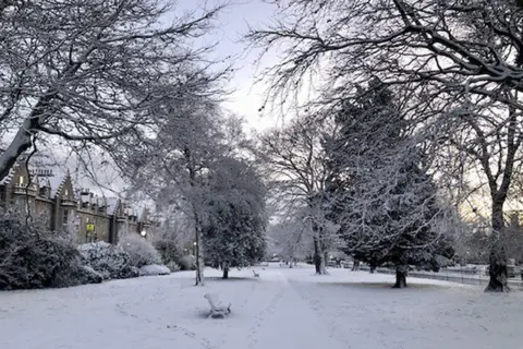 PA Media Wintry conditions in Aberdeen
