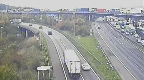 National Highways Traffic building up on roads and slip roads.