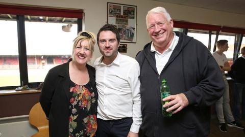 George Gilbey with his mother Linda Gilbey and stepfather Pete McGarry