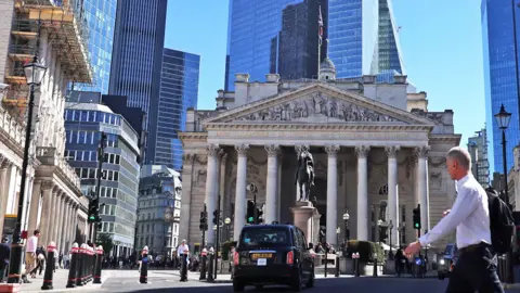 A view of the Bank of England in London, Britain, 30 April 2026. 