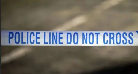 BBC Blue and white police tape.