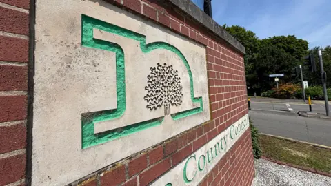 A sign outside Nottinghamshire County Council