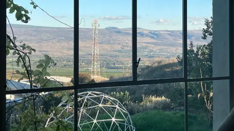 View of southern Lebanon from a window in Kfar Giladi, northern Israel