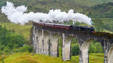 Jacobite steam train and Glenfinnan Viaduct