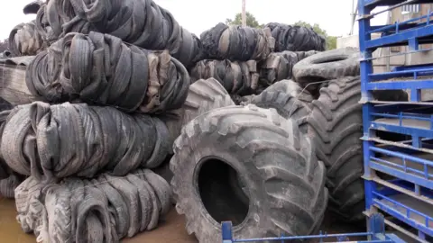 A big pile of tyres