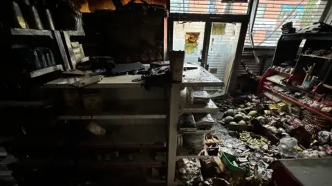 Pacemaker Supermarket damaged in the Donegall Road area of south Belfast