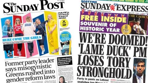 Newspaper front pages from May 5