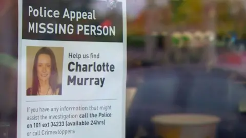 Picture of a PSNI missing persons appeal for Charlotte Murray featuring a picture of Charlotte and details for a police phone number 