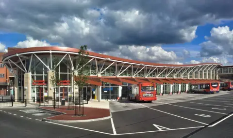 Buses parked at bus station