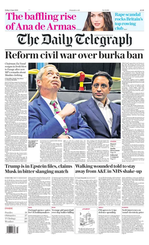 "Reform civil war over burka ban" 