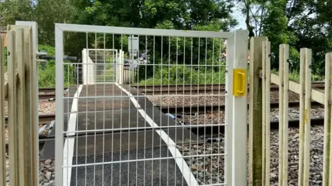 Network Rail Railway crossing in Burton Joyce