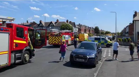 Emergency services on Hart Street 