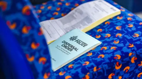 Northumbria Police Dispersal order pad on bus seat
