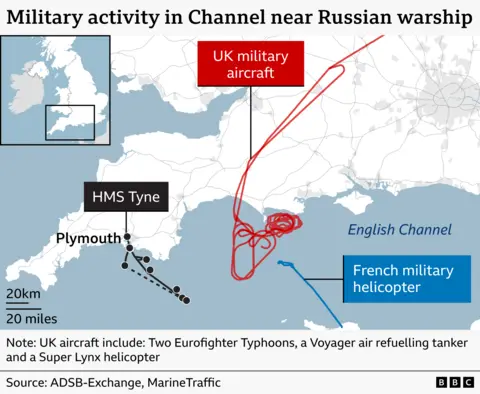 A map shows locations in and around the Channel