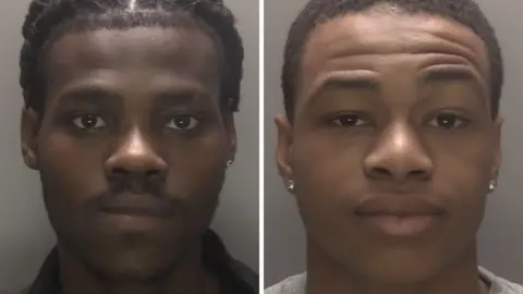 Mugshots of two young men in a composite image