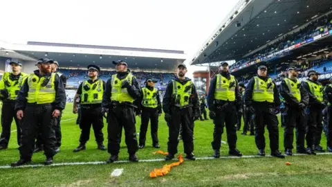 Police separate fans at Ibrox
