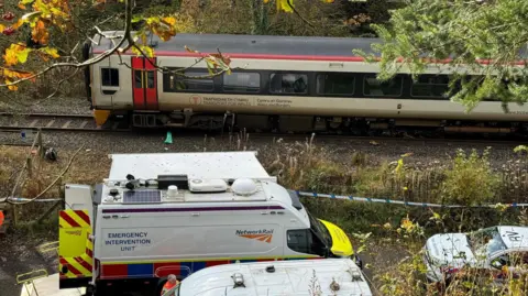 BBC Train crash near Llanbrynmair, Powys