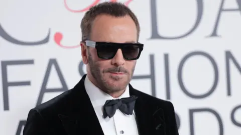Reuters Tom Ford in a dinner jacket, bow tie and dark glasses on the red carpet at the CFDA Fashion Awards in Manhattan, New York City, U.S., November 6, 2023