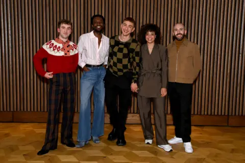 Getty Images From left to right: Callum Scott Howells, Omari Douglas, Olly Alexander, Lydia West and David Carlyle 