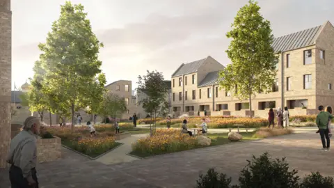 5plus/Dematerial Townhouses surround a community green