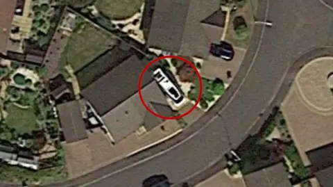 Google Earth A satellite image shows the motorhome in the drive of Peter Murrell's mother's home in Dunfermline in 2021