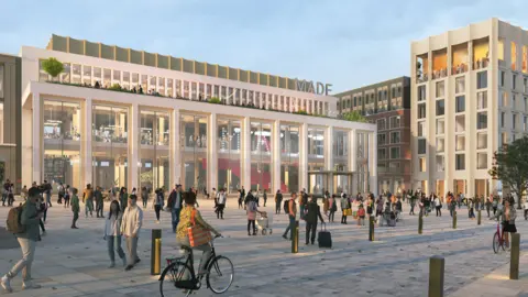 Derby City Council An artist's impression of the Market Place scheme in Derby.