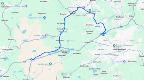 National Highways A map showing diversion routes. 