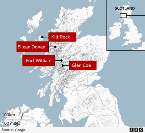 Map showing film locations.