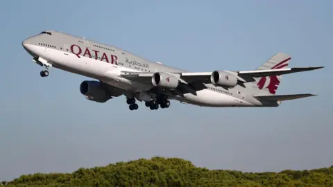 Getty Images Qatar Amiri Flight company's Boeing 747-8Z5