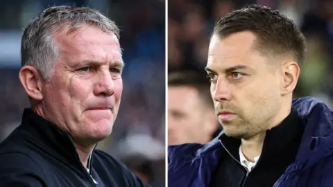 Wrexham manager Phil Parkinson (left) looks on from the touchline and (seperate picture) Southampton head coach Tonda Eckert