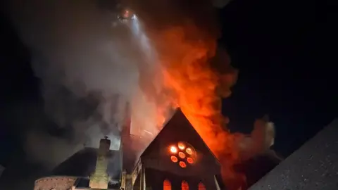 Fire in a church