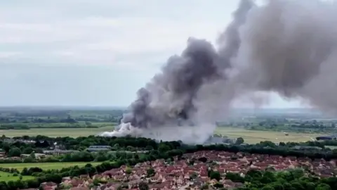 James Matthews Plumes of smoke can be seen in the Bicester sky