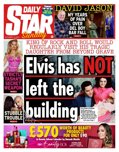 The Daily Star Sunday's headline reads: 