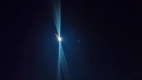 Asteroid in night sky