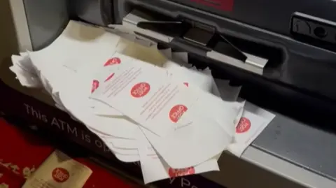A fault ATM printing blank Post Office receipts