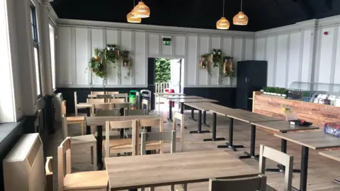 BBC/Jack Hadaway-Weller Interior of Rose Garden cafe in Sheffield's Graves Park