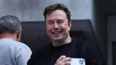 Reuters Elon Musk smiles during an appearance at the US Open tennis tournament